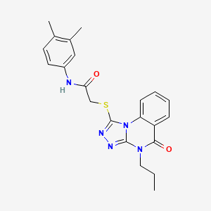 N-(3,4-dimethylphenyl)-2-((5-oxo-4-propyl-4,5-dihydro-[1,2,4]triazolo[4,3-a]quinazolin-1-yl)thio)acetamide