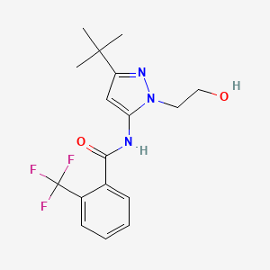 N-(3-(tert-butyl)-1-(2-hydroxyethyl)-1H-pyrazol-5-yl)-2-(trifluoromethyl)benzamide