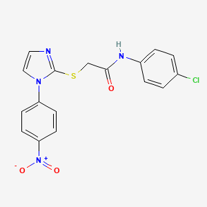 N-(4-chlorophenyl)-2-((1-(4-nitrophenyl)-1H-imidazol-2-yl)thio)acetamide