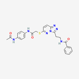 N-(2-(6-((2-((4-acetamidophenyl)amino)-2-oxoethyl)thio)-[1,2,4]triazolo[4,3-b]pyridazin-3-yl)ethyl)benzamide