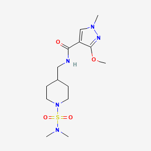 molecular formula C14H25N5O4S B2422343 N-((1-(N,N-dimethylsulfamoyl)piperidin-4-yl)methyl)-3-methoxy-1-methyl-1H-pyrazole-4-carboxamide CAS No. 2034355-97-8