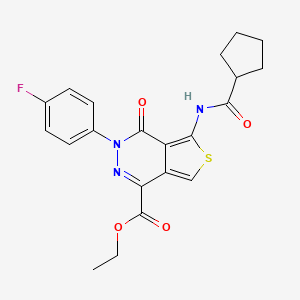 Ethyl 5-(cyclopentanecarboxamido)-3-(4-fluorophenyl)-4-oxo-3,4-dihydrothieno[3,4-d]pyridazine-1-carboxylate