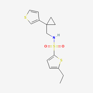 5-Ethyl-N-[(1-thiophen-3-ylcyclopropyl)methyl]thiophene-2-sulfonamide