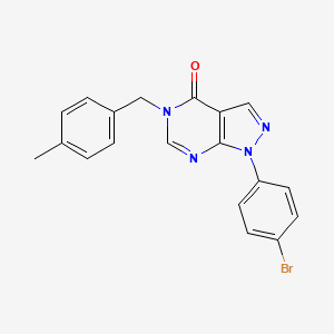 molecular formula C19H15BrN4O B2422358 1-(4-溴苯基)-5-(4-甲基苄基)-1,5-二氢-4H-吡唑并[3,4-d]嘧啶-4-酮 CAS No. 1326826-77-0