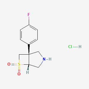 (1S,5R)-1-(4-Fluorophenyl)-6lambda6-thia-3-azabicyclo[3.2.0]heptane 6,6-dioxide;hydrochloride