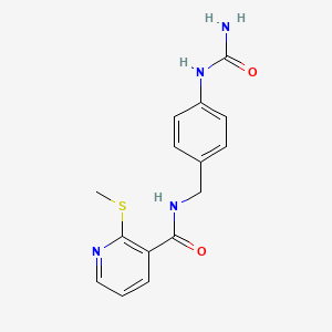 molecular formula C15H16N4O2S B2422369 N-{[4-(carbamoylamino)phenyl]methyl}-2-(methylsulfanyl)pyridine-3-carboxamide CAS No. 1119233-18-9