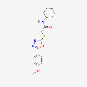 molecular formula C18H23N3O3S B2422373 N-cyclohexyl-2-((5-(4-ethoxyphenyl)-1,3,4-oxadiazol-2-yl)thio)acetamide CAS No. 850937-18-7