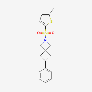 molecular formula C17H19NO2S2 B2422390 2-[(5-Methylthiophen-2-yl)sulfonyl]-6-phenyl-2-azaspiro[3.3]heptane CAS No. 2380042-29-3