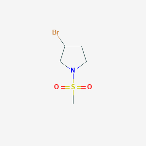 molecular formula C5H10BrNO2S B2422391 3-溴-1-甲磺酰基吡咯烷 CAS No. 1536789-90-8