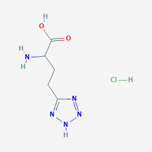 molecular formula C5H10ClN5O2 B2422397 2-Amino-4-(2H-tetrazol-5-yl)butanoic acid;hydrochloride CAS No. 2137463-04-6