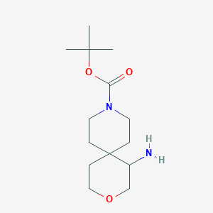 molecular formula C14H26N2O3 B2422407 叔丁基1-氨基-3-氧杂-9-氮杂螺[5.5]十一烷-9-羧酸盐 CAS No. 1823266-62-1