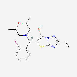5-((2,6-Dimethylmorpholino)(2-fluorophenyl)methyl)-2-ethylthiazolo[3,2-b][1,2,4]triazol-6-ol