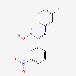 molecular formula C13H10ClN3O3 B2422435 N-(3-chlorophenyl)-N'-hydroxy-3-nitrobenzenecarboximidamide CAS No. 866049-30-1