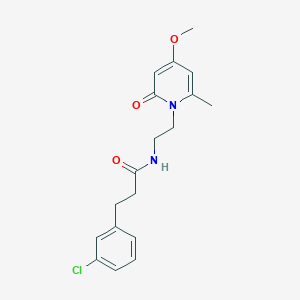 molecular formula C18H21ClN2O3 B2422442 3-(3-氯苯基)-N-(2-(4-甲氧基-6-甲基-2-氧代吡啶-1(2H)-基)乙基)丙酰胺 CAS No. 2034246-38-1