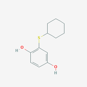 molecular formula C12H16O2S B2422443 2-(Cyclohexylsulfanyl)benzene-1,4-diol CAS No. 441764-31-4