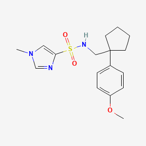molecular formula C17H23N3O3S B2422448 N-((1-(4-methoxyphenyl)cyclopentyl)methyl)-1-methyl-1H-imidazole-4-sulfonamide CAS No. 1428367-23-0