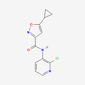 molecular formula C12H10ClN3O2 B2422450 N-(2-chloro(3-pyridyl))(5-cyclopropylisoxazol-3-yl)carboxamide CAS No. 912782-57-1