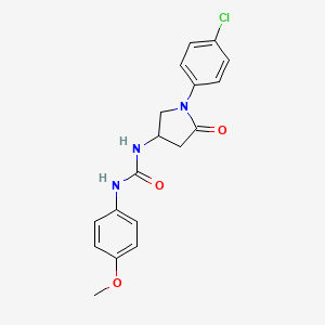molecular formula C18H18ClN3O3 B2422452 1-(1-(4-Chlorophenyl)-5-oxopyrrolidin-3-yl)-3-(4-methoxyphenyl)urea CAS No. 891110-37-5