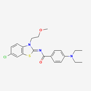 molecular formula C21H24ClN3O2S B2422453 (Z)-N-(6-chloro-3-(2-methoxyethyl)benzo[d]thiazol-2(3H)-ylidene)-4-(diethylamino)benzamide CAS No. 864975-81-5