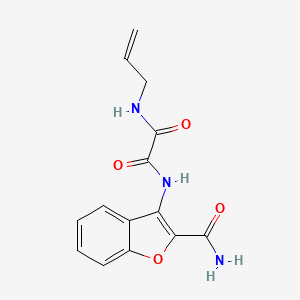 molecular formula C14H13N3O4 B2422458 N1-allyl-N2-(2-carbamoylbenzofuran-3-yl)oxalamide CAS No. 899754-90-6