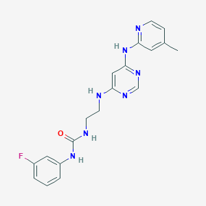 molecular formula C19H20FN7O B2422459 1-(3-Fluorophenyl)-3-(2-((6-((4-methylpyridin-2-yl)amino)pyrimidin-4-yl)amino)ethyl)urea CAS No. 1428357-56-5