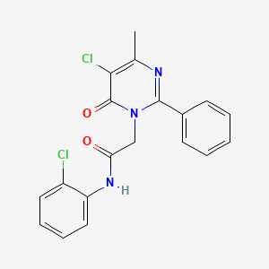 molecular formula C19H15Cl2N3O2 B2422460 2-(5-chloro-4-methyl-6-oxo-2-phenylpyrimidin-1(6H)-yl)-N-(2-chlorophenyl)acetamide CAS No. 1421493-20-0
