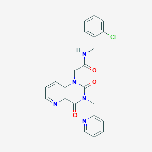 molecular formula C22H18ClN5O3 B2422461 N-(2-chlorobenzyl)-2-(2,4-dioxo-3-(pyridin-2-ylmethyl)-3,4-dihydropyrido[3,2-d]pyrimidin-1(2H)-yl)acetamide CAS No. 941952-56-3