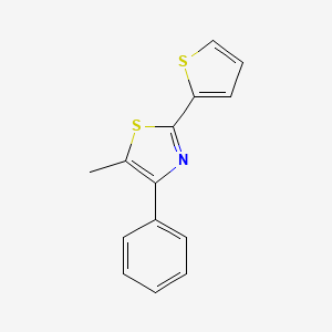 molecular formula C14H11NS2 B2422464 5-Methyl-4-phenyl-2-(2-thienyl)thiazole CAS No. 113214-30-5