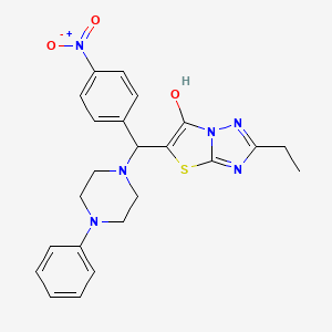 2-Ethyl-5-((4-nitrophenyl)(4-phenylpiperazin-1-yl)methyl)thiazolo[3,2-b][1,2,4]triazol-6-ol