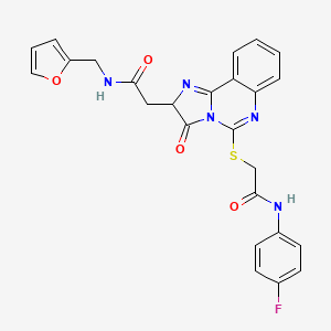 molecular formula C25H20FN5O4S B2422475 N-(4-fluorophenyl)-2-{[2-({[(furan-2-yl)methyl]carbamoyl}methyl)-3-oxo-2H,3H-imidazo[1,2-c]quinazolin-5-yl]sulfanyl}acetamide CAS No. 959499-04-8