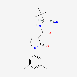 molecular formula C19H25N3O2 B2422479 N-(1-Cyano-2,2-dimethylpropyl)-1-(3,5-dimethylphenyl)-2-oxopyrrolidine-3-carboxamide CAS No. 2261182-17-4