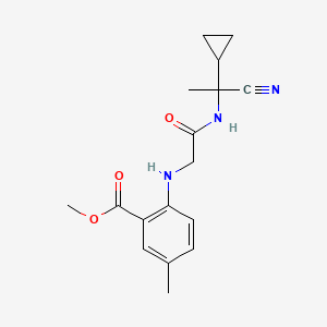 molecular formula C17H21N3O3 B2422486 Methyl 2-({[(1-cyano-1-cyclopropylethyl)carbamoyl]methyl}amino)-5-methylbenzoate CAS No. 1280877-92-0