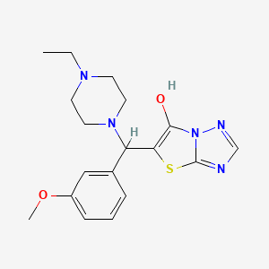 molecular formula C18H23N5O2S B2422511 5-((4-Ethylpiperazin-1-yl)(3-methoxyphenyl)methyl)thiazolo[3,2-b][1,2,4]triazol-6-ol CAS No. 868220-43-3