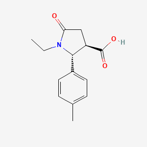 molecular formula C14H17NO3 B2422512 (2R,3R)-1-ethyl-2-(4-methylphenyl)-5-oxopyrrolidine-3-carboxylic acid CAS No. 1391500-52-9