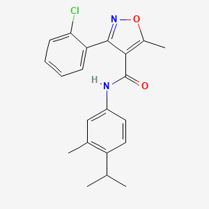 molecular formula C21H21ClN2O2 B2422518 (3-(2-Chlorophenyl)-5-methylisoxazol-4-YL)-N-(3-methyl-4-(isopropyl)phenyl)formamide CAS No. 1023576-55-7