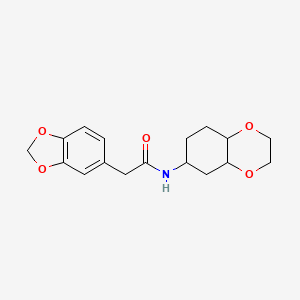 2-(benzo[d][1,3]dioxol-5-yl)-N-(octahydrobenzo[b][1,4]dioxin-6-yl)acetamide