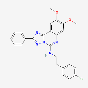 molecular formula C25H22ClN5O2 B2422521 N-[2-(4-chlorophenyl)ethyl]-8,9-dimethoxy-2-phenyl-[1,2,4]triazolo[1,5-c]quinazolin-5-amine CAS No. 902947-86-8