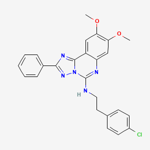 molecular formula C25H22ClN5O2 B2422521 N-[2-(4-chlorophenyl)ethyl]-8,9-dimethoxy-2-phenyl[1,2,4]triazolo[1,5-c]quinazolin-5-amine CAS No. 902947-86-8