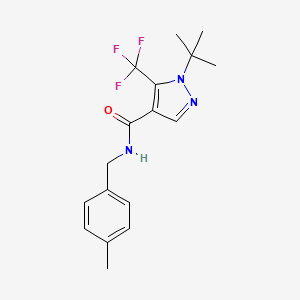 molecular formula C17H20F3N3O B2422530 1-(tert-butyl)-N-(4-methylbenzyl)-5-(trifluoromethyl)-1H-pyrazole-4-carboxamide CAS No. 956370-20-0