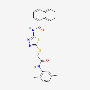 molecular formula C23H20N4O2S2 B2422532 N-(5-((2-((2,5-dimethylphenyl)amino)-2-oxoethyl)thio)-1,3,4-thiadiazol-2-yl)-1-naphthamide CAS No. 392295-39-5
