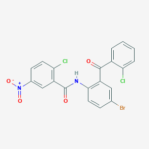 molecular formula C20H11BrCl2N2O4 B2422548 N-[4-Bromo-2-(2-chlorobenzoyl)phenyl]-2-chloro-5-nitrobenzamide CAS No. 476276-82-1