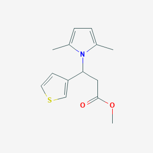 molecular formula C14H17NO2S B2422557 methyl 3-(2,5-dimethyl-1H-pyrrol-1-yl)-3-(thiophen-3-yl)propanoate CAS No. 866040-52-0