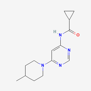 molecular formula C14H20N4O B2422586 N-[6-(4-methylpiperidin-1-yl)pyrimidin-4-yl]cyclopropanecarboxamide CAS No. 1421584-28-2