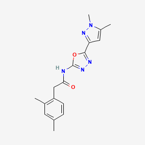 molecular formula C17H19N5O2 B2422601 N-(5-(1,5-dimethyl-1H-pyrazol-3-yl)-1,3,4-oxadiazol-2-yl)-2-(2,4-dimethylphenyl)acetamide CAS No. 1170386-78-3