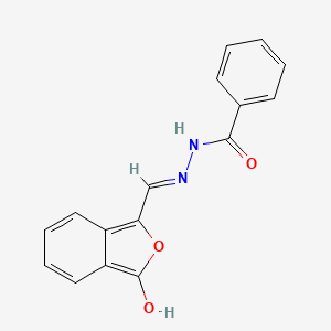molecular formula C16H12N2O3 B2422602 N'-{[3-oxo-2-benzofuran-1(3H)-yliden]methyl}benzenecarbohydrazide CAS No. 320425-11-4