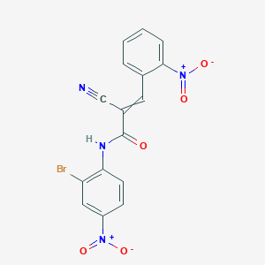 molecular formula C16H9BrN4O5 B2422604 N-(2-bromo-4-nitrophenyl)-2-cyano-3-(2-nitrophenyl)prop-2-enamide CAS No. 444590-94-7