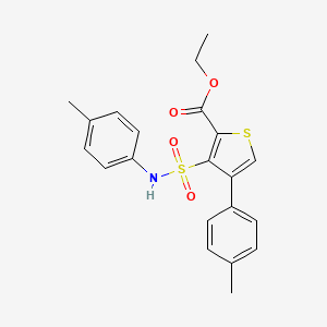 molecular formula C21H21NO4S2 B2422605 Ethyl 4-(4-methylphenyl)-3-[(4-methylphenyl)sulfamoyl]thiophene-2-carboxylate CAS No. 946322-61-8