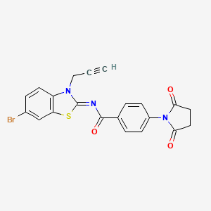 molecular formula C21H14BrN3O3S B2422629 N-(6-bromo-3-prop-2-ynyl-1,3-benzothiazol-2-ylidene)-4-(2,5-dioxopyrrolidin-1-yl)benzamide CAS No. 865181-31-3