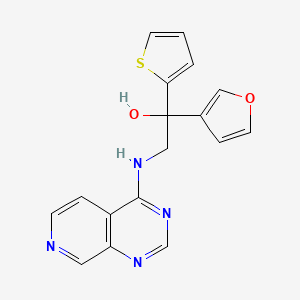molecular formula C17H14N4O2S B2422645 1-(Furan-3-yl)-2-({pyrido[3,4-d]pyrimidin-4-yl}amino)-1-(thiophen-2-yl)ethan-1-ol CAS No. 2380010-95-5