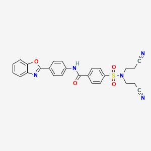 molecular formula C26H21N5O4S B2422652 N-[4-(1,3-benzoxazol-2-yl)phenyl]-4-[bis(2-cyanoethyl)sulfamoyl]benzamide CAS No. 397290-47-0